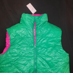 Rainbow Green and Pink Puffer Vest